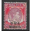 MALAYA BMA 1945 25c DULL PURPLE AND SCARLET SG ...