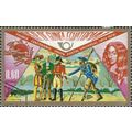 EQUATORIAL GUINEA, One Legged Postman, UPU centenary, pink 1974, 1Ek