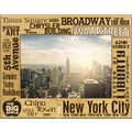 New York City Key Places Laser Engraved Wood Pi...