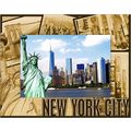 New York City Collage Laser Engraved Wood Pictu...
