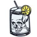 Skull Cocktail Drink Iron On Patch Embroidered ...