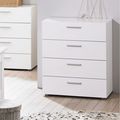 Contemporary Style White 4-Drawer Bedroom Burea...