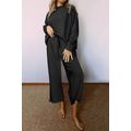 Black Ultra Loose Textured 2pcs Slouchy Outfit