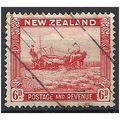 New Zealand 1935 SG564 6d Scarlet Good/Fine Use...