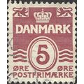 DENMARK, Wave design, red-violet 1938, 5ore