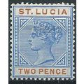 St Lucia 1898 SG45 2d Ultramarine & Orange Moun...