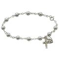 Cross Bracelet with Sterling Silver Beads