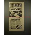 1938 Allsweet Margarine Ad w/ Earl Ortman, Mode...