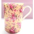 Ditsy Rose Mug Fine China Pink Roses on a Cream...