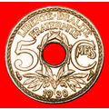HOLE: FRANCE ★ 5 CENTIMES 1930 MINT LUSTER! LOW...