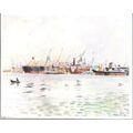 Singapore - Jurong Shipyard - art postcard, sta...