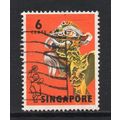 Singapore - 1968-73 - 6c Lion Dance (sg104) Used