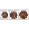 Italy 2002 - Mini Set of 3 Euro Coins (UNC)
