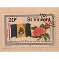 St Vincent 1979 Independence 20c Flag Flower Us...