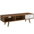 55" Mid Century Modern LED LCD DLP HD Walnut & ...