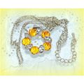 Yellow Clear Love Circle Crystal Charm Pendant ...