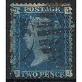 1858 SG47 2d Blue Plate 13 Good Used On Piece (...