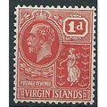 Virgin Islands 1928 SG89 1d Scarlet Mounted Min...