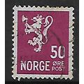 NORWAY 1937 NEW LION 50 ORE PURPLE SG 293 FINE ...