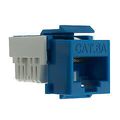 Slimline Cat6a Keystone Jack, Blue, RJ45 Female...