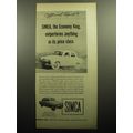 1958 Simca Car Ad - Official Report 1 Simca, the Economy King, outperforms