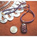 Dichroice Fused Glass Pendant & Glass Bead Hand...