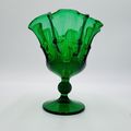 MCM Stelvia Emerald Green Art Glass Ruffled Com...