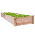Solid Cedar Wood 8 ft x 2 ft Raised Garden Bed ...