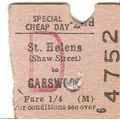 B.T.C. Edmondson Ticket - St. Helens Shaw Stree...