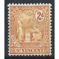 St Vincent 1908 SG96 2d Orange Mounted Mint..