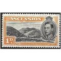 Ascension 1940 SG39a 1d Black & Yellow-Orange P...