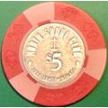 North Shore Club. $5 Casino Chip. Lake Tahoe, N...
