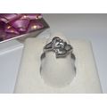 Estate .02cttw Interlocking Double Heart 14Kt W...