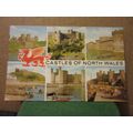 CASTLES OF NORTH WALES, multiview , used postca...