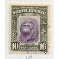 NORTH BORNEO 1939 10c ORANG UTANG APE USED CDS ...