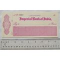 1940s unused cheque Imperial Bank of India, Chi...