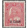 Travancore (IFS) 1943 SG73 2ca on 1 1/2ch Scarl...