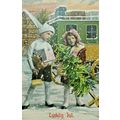 Christmas Young Boy and Girl Presents Christmas...