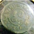 1916 Belgium-10 Centimes-Extra Fine details