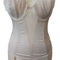 Cream Corset Bustier Burlesque Basque Lace Susp...