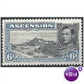 Ascension Island 1944 SG43a 6d Black & Blue Mtd...