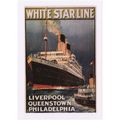 Poster Art Postcard White Star Line Liverpool Q...