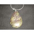 Fabulous bloodstone pear pendant on snake chain...