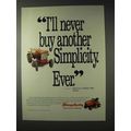 1990 Simplicity Tractor Ad - Never Buy Another