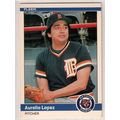 1984 Fleer baseball card #86 Aurelio Lopez - Ti...