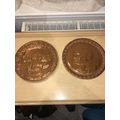 Two Copper Coloured Tin/metal Wall Plates - St ...