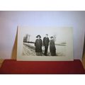 TRIO IN THE SNOW. 3 CORNER LADIES HAT. unusd an...
