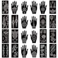Xmasir Pack of 24 Sheets Henna Tattoo Stencil K...