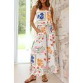 White Square Neck Tank and Wide Leg Pants Flora...