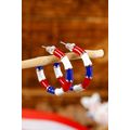 Dark Blue Independence Day Enamel C-shape Stud ...